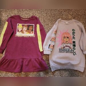 Girl's Sweatshirt Dresses, Lot of 2, Sz 7-8